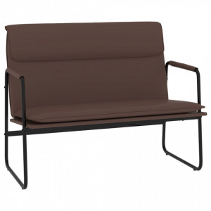 Bancă, maro, 100x64x80 cm, piele ecologică - V351368V