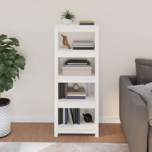 Bibliotecă, alb, 50x35x125,5 cm, lemn masiv de pin - V821710V - Img 3