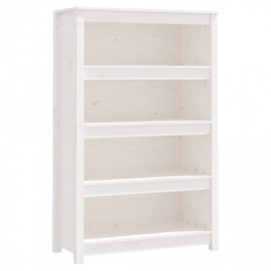 Bibliotecă, alb, 80x35x126 cm, lemn masiv de pin - V821685V - Img 1