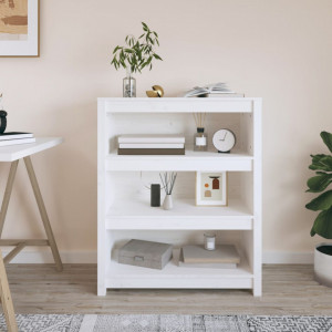 Bibliotecă, alb, 80x35x97 cm, lemn masiv de pin - V821680V - Img 2