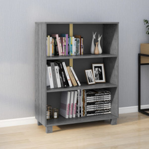 Bibliotecă, gri închis, 85x35x112 cm, lemn masiv de pin - V340486V - Img 2