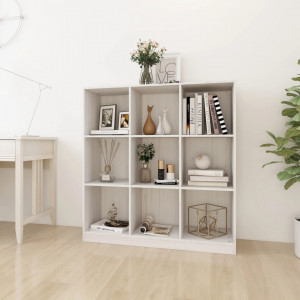 Bibliotecă/Separator cameră alb 104x33,5x110 cm lemn masiv pin - V809973V - Img 2