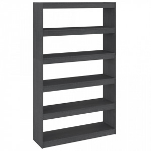 Bibliotecă/Separator cameră, gri 100x30x167,5 cm lemn masiv pin - V808225V