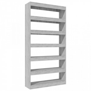 Bibliotecă/Separator cameră, gri sonoma, 100x30x198 cm, lemn - V813642V