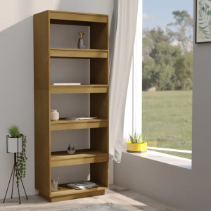 Bibliotecă/Separator cameră, maro miere, 60x35x167 cm, lemn pin - V810877V - Img 3