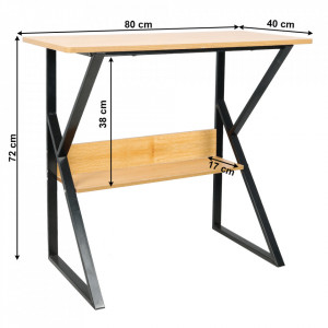 Birou, măsuţă, masă PC, maro si negru, 80 cm - TP277506 - Img 8