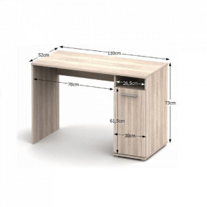 Birou, măsuţă, masă PC, sonoma, 110 cm - TP99027 - Img 11