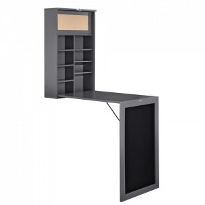Birou pliabil cu tabla integrata pentru scris, gri inchis - P65373529 - Img 4