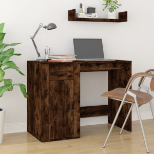 Birou, stejar fumuriu, 100x49x75 cm, lemn prelucrat - V816789V - Img 2