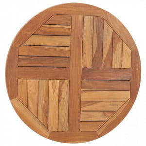 Blat de masa rotund, 70 cm, lemn masiv de tec, 2,5 cm - V48985V - Img 3