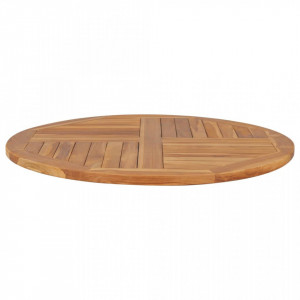 Blat de masa rotund, 90 cm, lemn masiv de tec, 2,5 cm - V48987V - Img 4