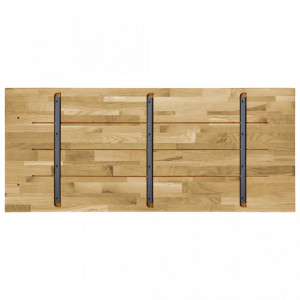 Blat masa, lemn masiv de stejar, dreptunghiular, 23mm 140x60cm - V245991V - Img 3