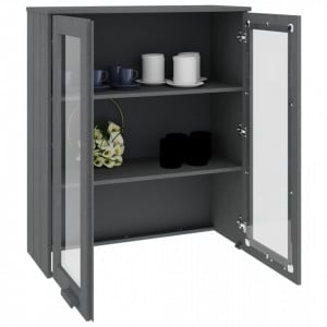 Blat pentru servantă, gri închis, 85x35x100 cm, lemn masiv pin - V340506V - Img 4