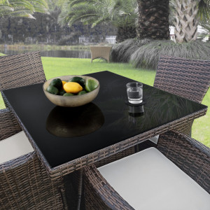 Blat sticla masa/protectie semineu, 80 x 80 cm, ESG sticla securizata, negru - P61988444 - Img 3