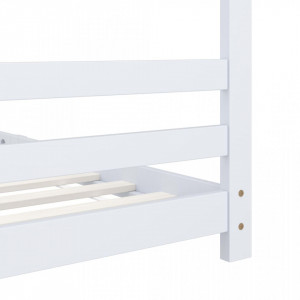 Cadru pat de copii, alb, 90 x 200 cm, lemn masiv de pin - V289612V - Img 2
