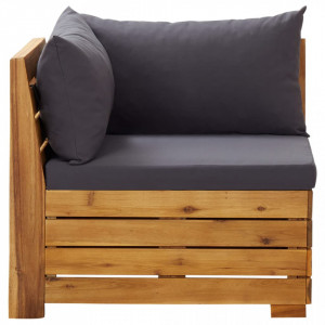 Canapea de colt modulara cu perne, 1 buc., lemn masiv de acacia - V46689V