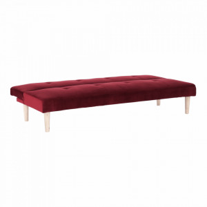 Canapea extensibilă, bordo/stejar, 178x66x68 cm - TP259658 - Img 4
