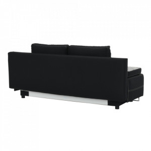 Canapea extensibilă cu spaţiu de depozitare, negru/model, 196x87x75 cm - TP45942 - Img 13
