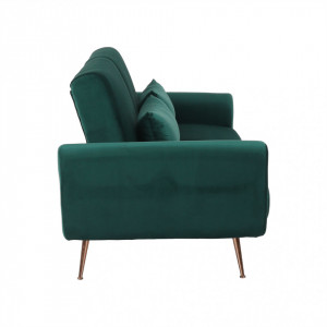 Canapea extensibilă, material textil Velvet smarald, 211x83x85cm - TP263648 - Img 8