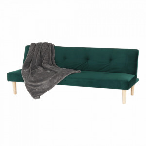 Canapea extensibilă, smarald/stejar, 178x66x68 cm - TP259661 - Img 14