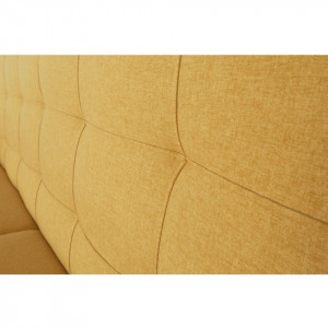 Canapea tapiţat 3 locuri, material textil muştar, 207x92x94 cm - TP209299 - Img 9