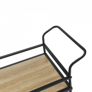 Cărucior de servire, culoarea stejar/negru, 61x43x89 cm - TP302744 - Img 8