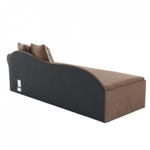 Colţar extensibil, 78x197x75 cm maro cu perne cu model, dreapta - TP8018043 - Img 19