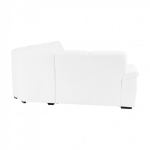 Colţar în formă de U, piele ecologică albă, model dreapta, 330x215/153x88 cm - TP151498 - Img 9