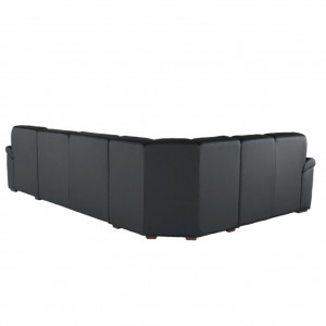 Colţar în formă de U, piele ecologică neagră, model dreapta, 330x88x215/153 cm - TP108349 - Img 10