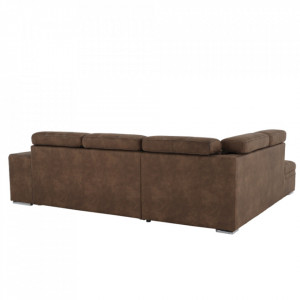 Colţar, material maro/violet deschis, stânga, 275x220x85/100 cm - TP210945 - Img 20