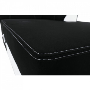 Colţar, piele ecologică albă și material textil negru, model dreapta, 250x83x160 cm - TP96985 - Img 4