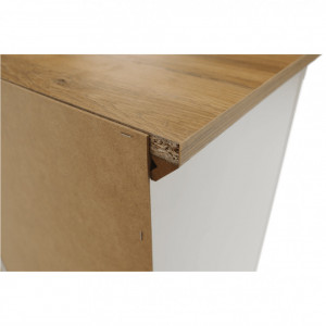 Comodă, alb și culoarea stejar, 85x40x130 cm - TP264793 - Img 16