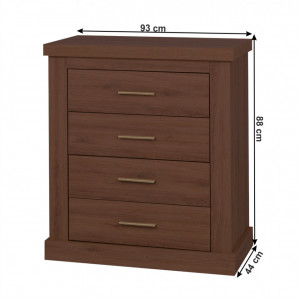 Comodă cu 4 sertare, maro, 93x44x88 cm - TP264724 - Img 2