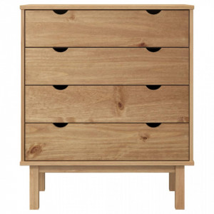 Comodă cu sertar, 76,5x39,5x90 cm, lemn masiv de pin - V348582V - Img 3