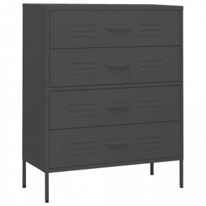 Comodă cu sertare, antracit, 80x35x101,5 cm, oțel - V336204V - Img 1