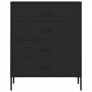 Comodă cu sertare, negru, 80x35x101,5 cm, oțel - V336205V - Img 3