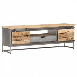 Comoda TV, 120 x 30 x 40 cm, lemn masiv de mango - V286533V - Img 1