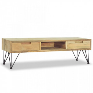 Comoda TV 120 x 35 x 35 cm, lemn tec masiv - V244575V - Img 3