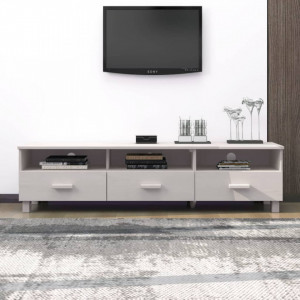 Comodă TV, alb, 158x40x40 cm, lemn masiv de pin - V340473V - Img 2