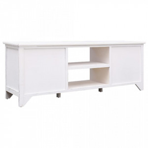 Comodă TV,alb antichizat, 108x30x40 cm, lemn masiv de paulownia - V338522V - Img 3