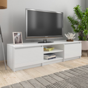 Comoda TV, alb extralucios, 140 x 40 x 35,5 cm, PAL - V800654V