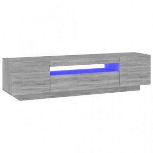 Comodă TV cu lumini LED, gri sonoma, 160x35x40 cm - V815727V