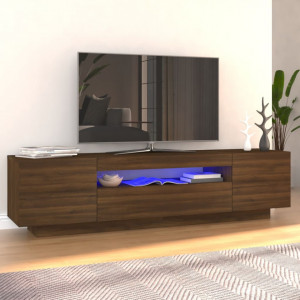 Comodă TV cu lumini LED, stejar maro, 160x35x40 cm - V815728V - Img 2