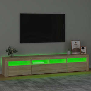 Comodă TV cu lumini LED, stejar sonoma, 210x35x40 cm - V3152732V - Img 4