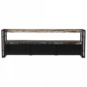 Comoda TV din lemn masiv reciclat 120 x 30 x 40 cm - V244844V - Img 3