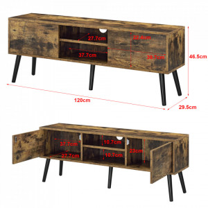 Comoda TV efect lemn nuanta inchisa - P73649696 - Img 4