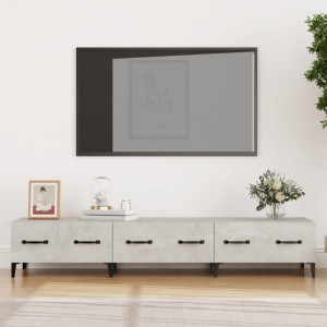 Comodă TV, gri beton, 150x34,5x30 cm, lemn prelucrat - V812649V - Img 2