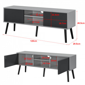 Comoda TV gri deschis/negru - P73649699 - Img 4