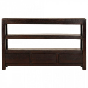 Comodă TV, lemn masiv de acacia, 90 x 30 x 55 cm, maro închis - V246102V