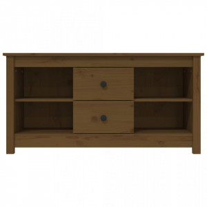 Comodă TV, maro miere, 103x36,5x52 cm, lemn masiv de pin - V814572V - Img 3